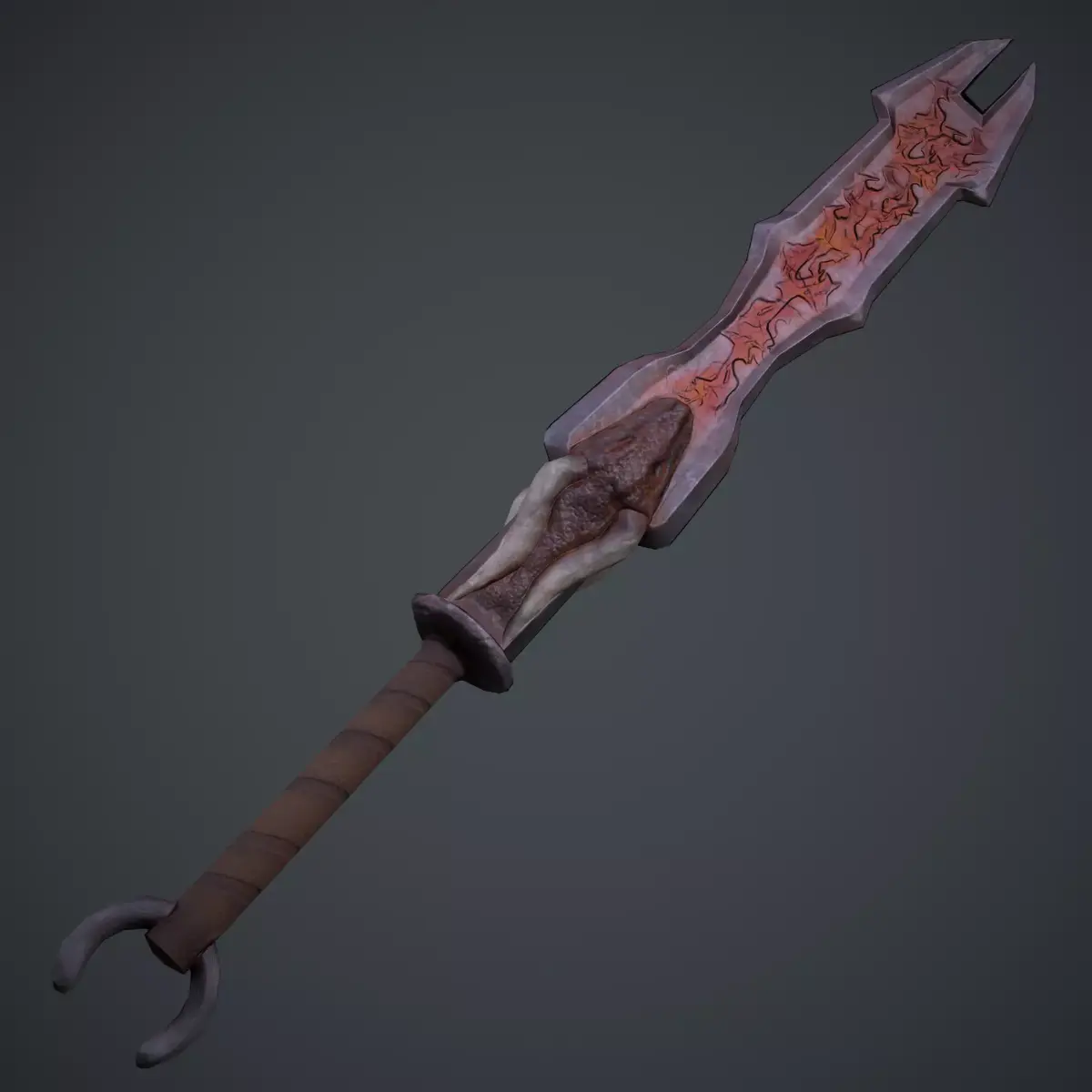 Two-handed casual stylized sword Low-poly 3D model