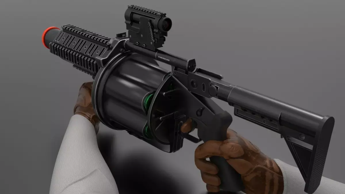Multiple Shot Grenade Launcher Fps - Tps Low-poly 3D model