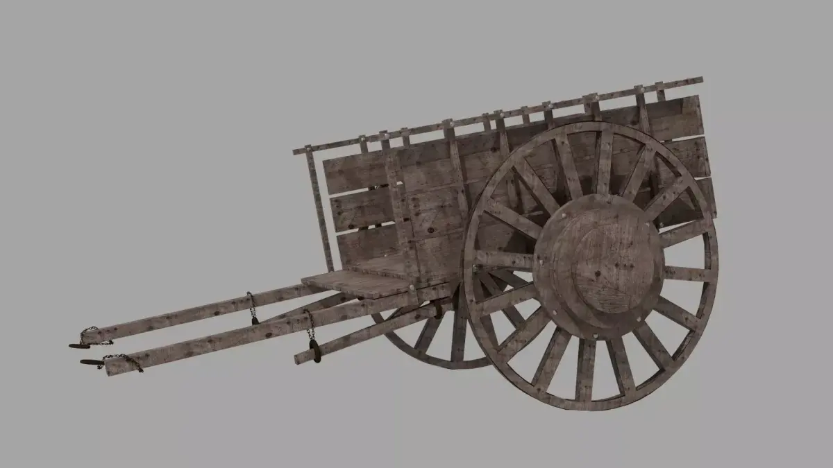 Oxcart Free low-poly 3D model
