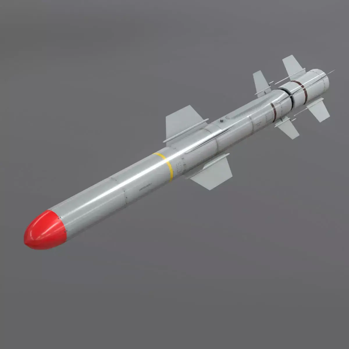 RGM UGM-84D Harpoon Anti-Ship Missile Low-poly 3D model
