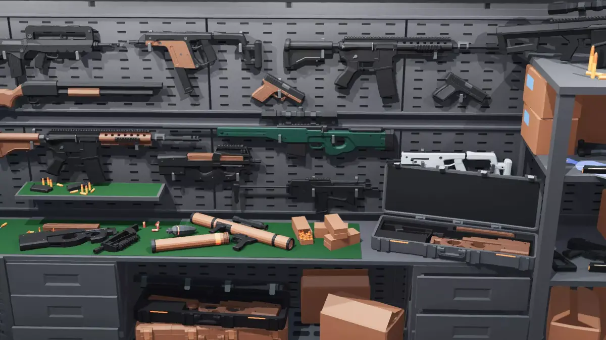Poligonal Weapon Rack Low-poly 3D model