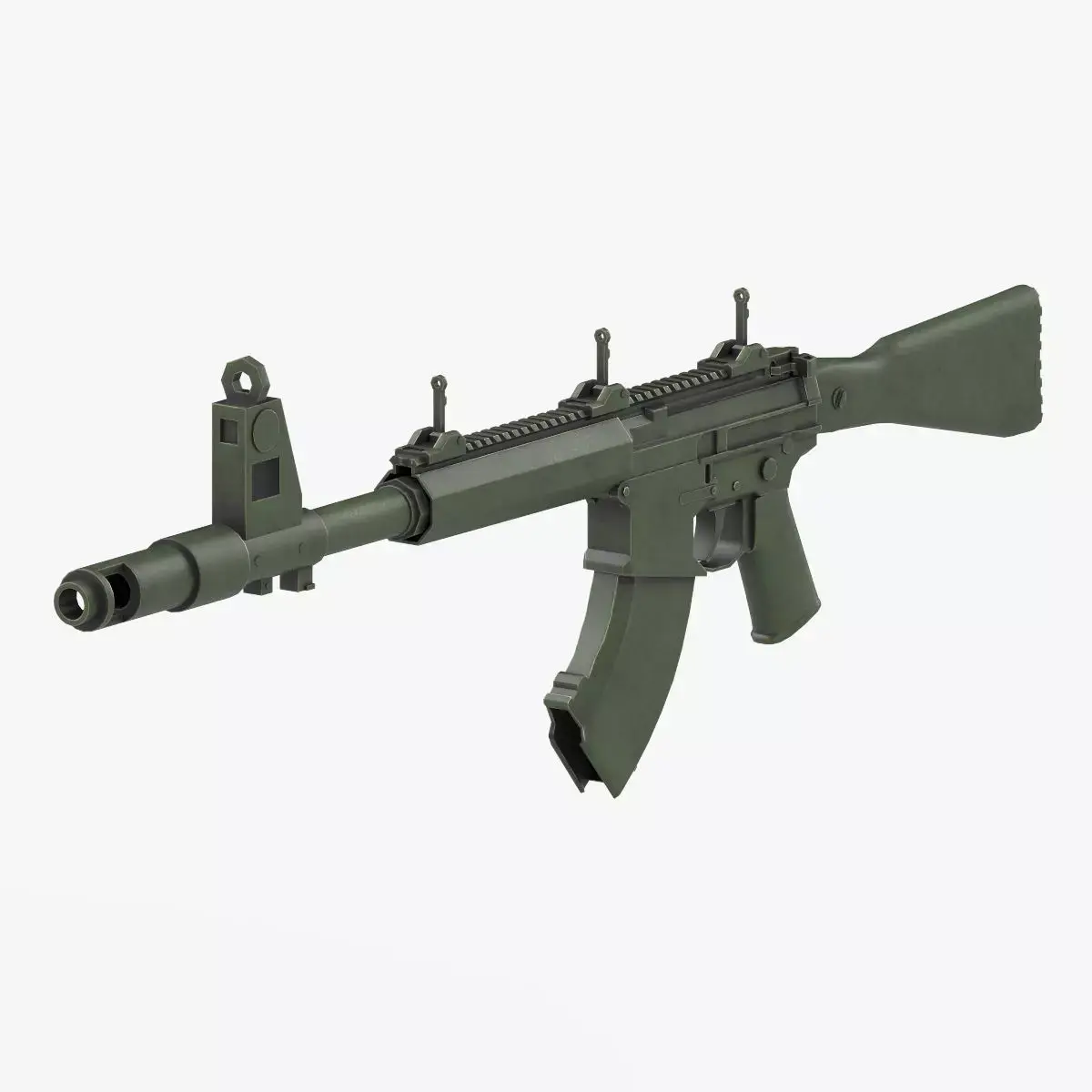 Assault rifle 3D model 2