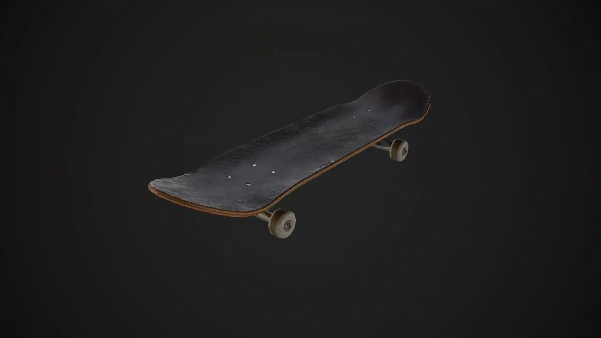 Skateboard GameReady PBR Prop Unity or Unreal Engine Low-poly 3D model