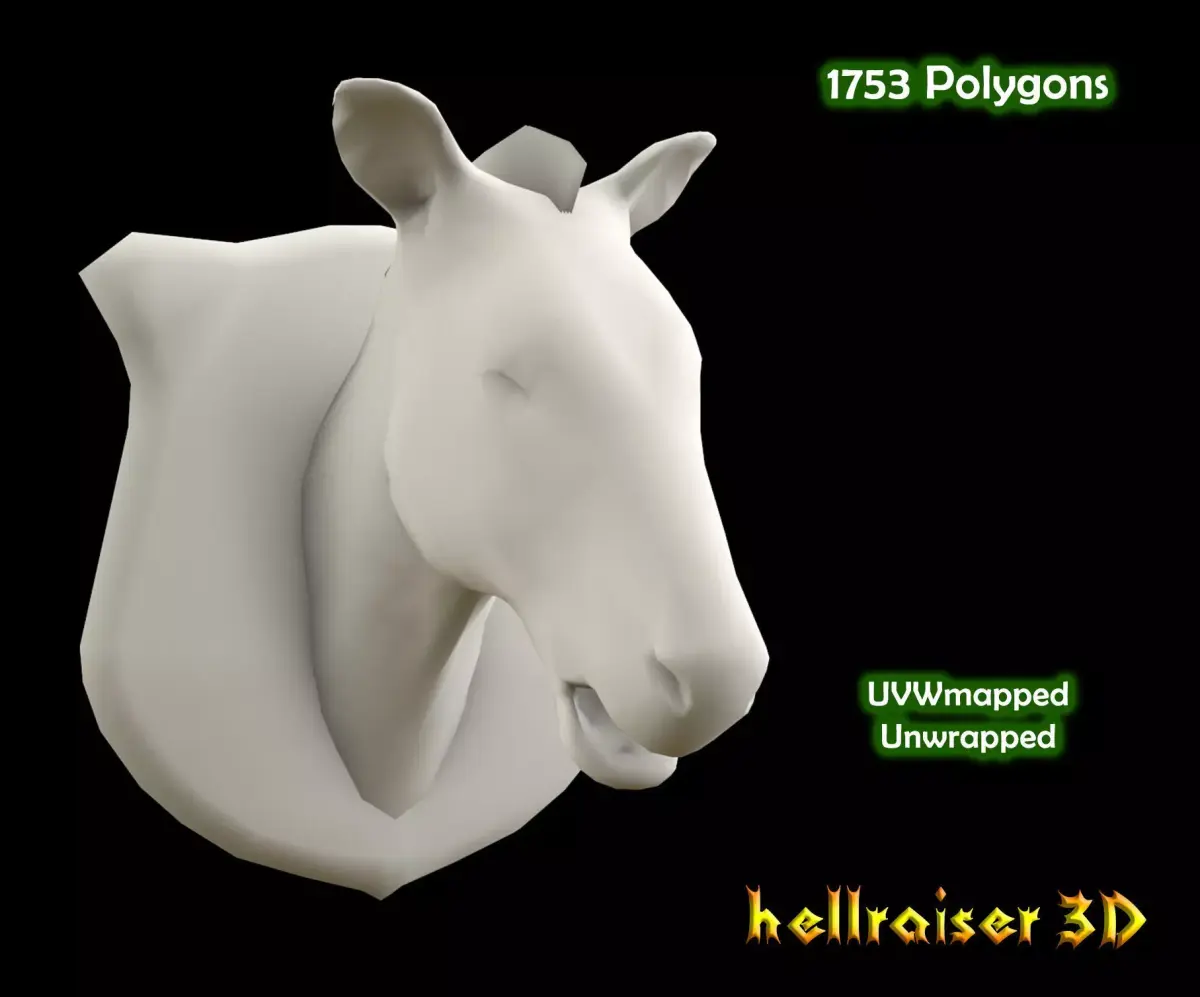 Zebra Head Low-poly 3D model