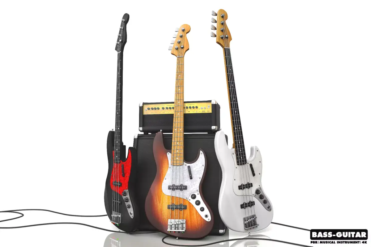 Bass Guitar Part 1 Low-poly 3D model
