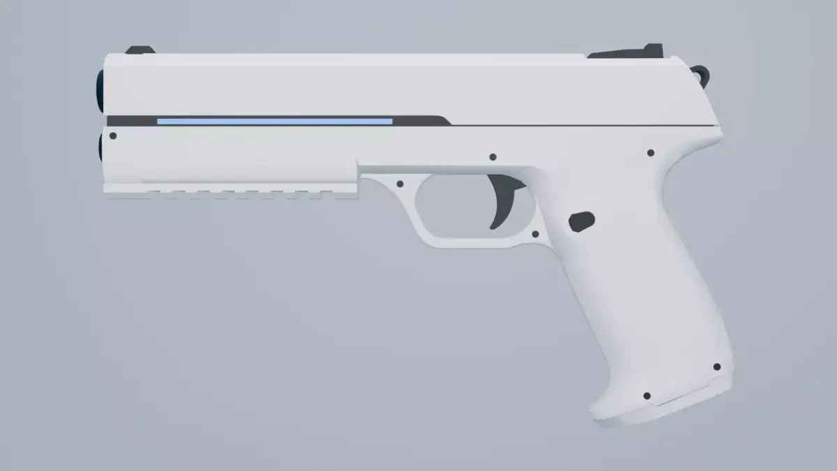 Futuristic Sci-Fi Pistol Hand Gun Animation Game Ready Low-poly 3D model