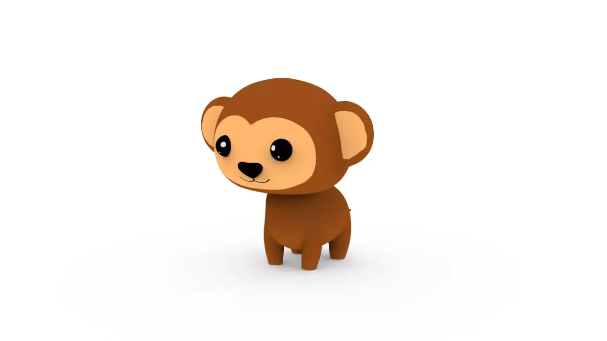 Cartoon Monkey v001 character  3D model