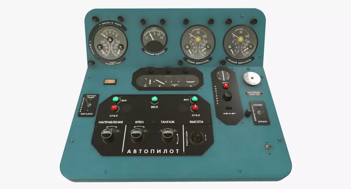 Mi-8MT Mi-17MT Central Panels Board Russian Low-poly 3D model