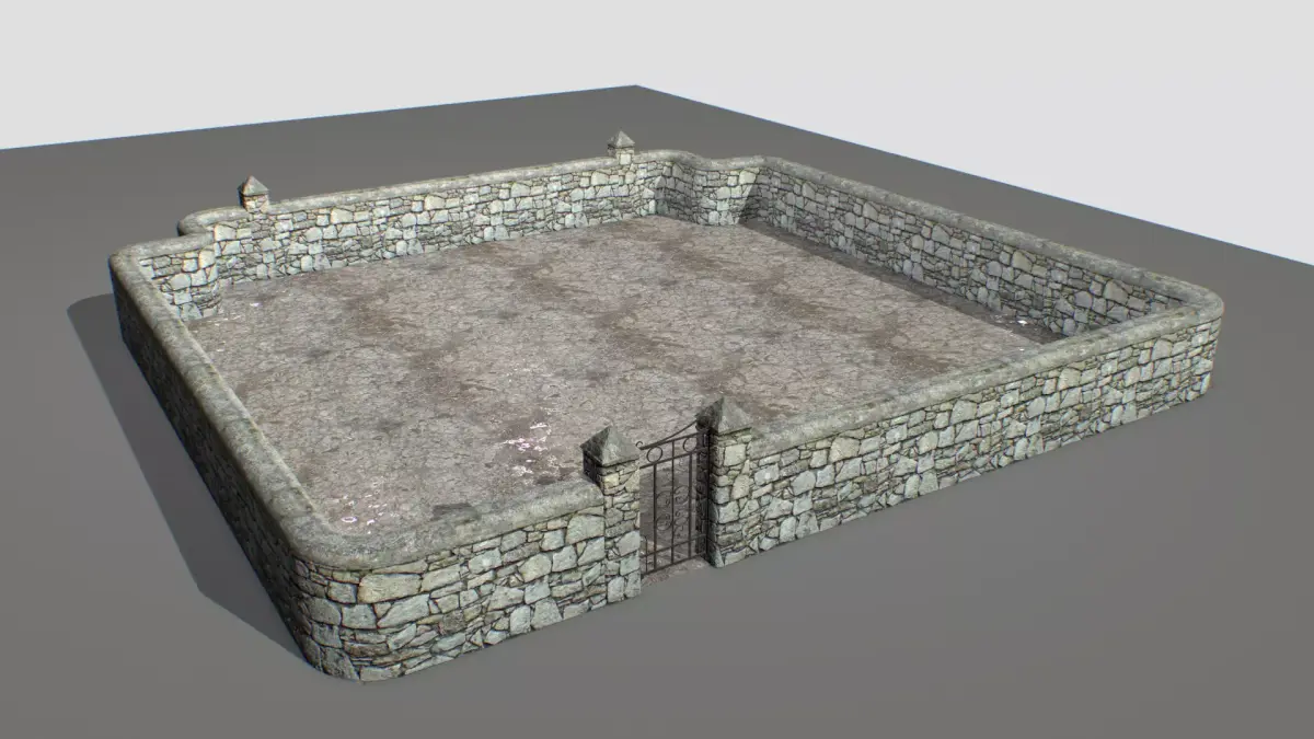 Stone wall pack 3 Low-poly 3D model