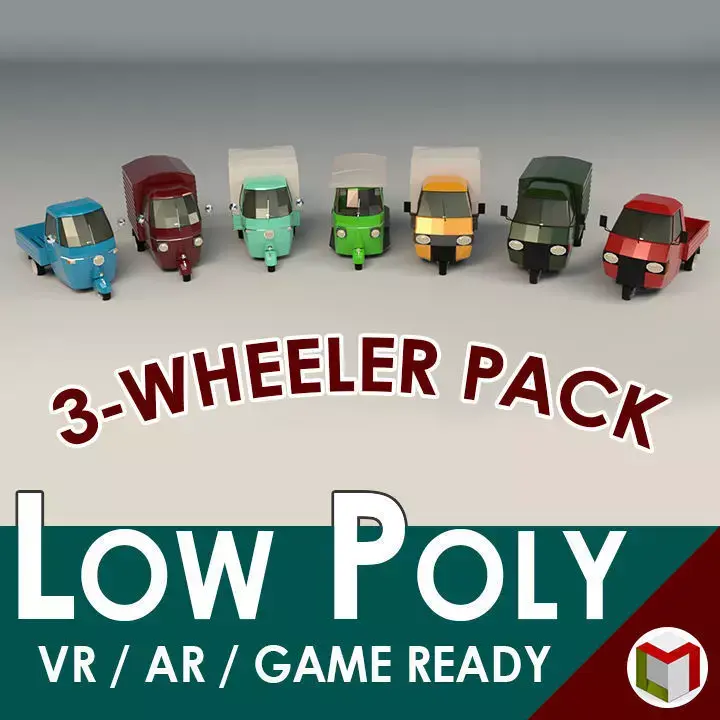 Low Poly Three-Wheeler Pack