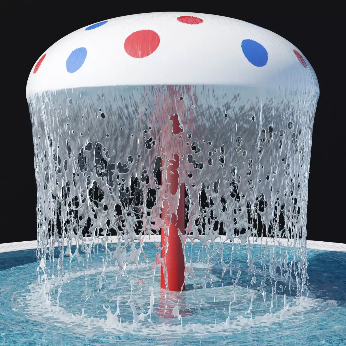 Water park mushroom fountains 3D model