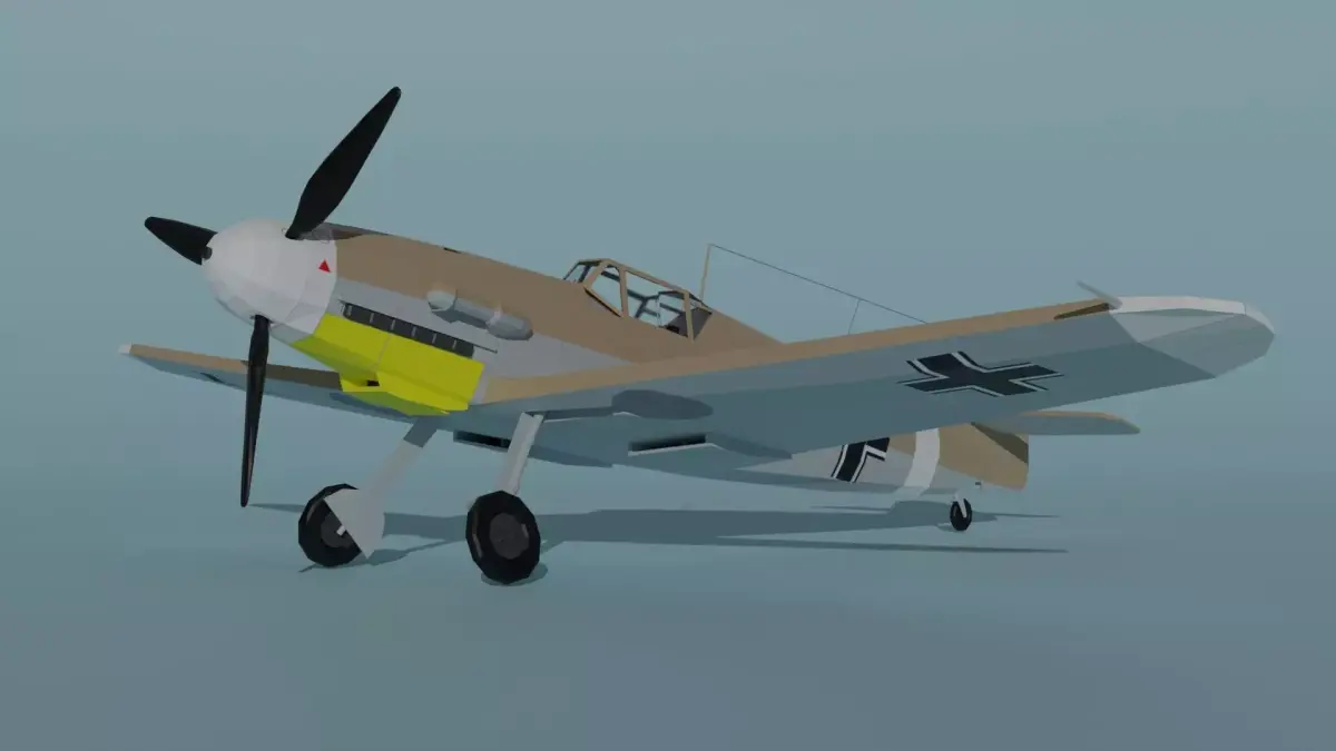 Messerschmitt Bf 109 F-4 Trop Low-poly 3D model