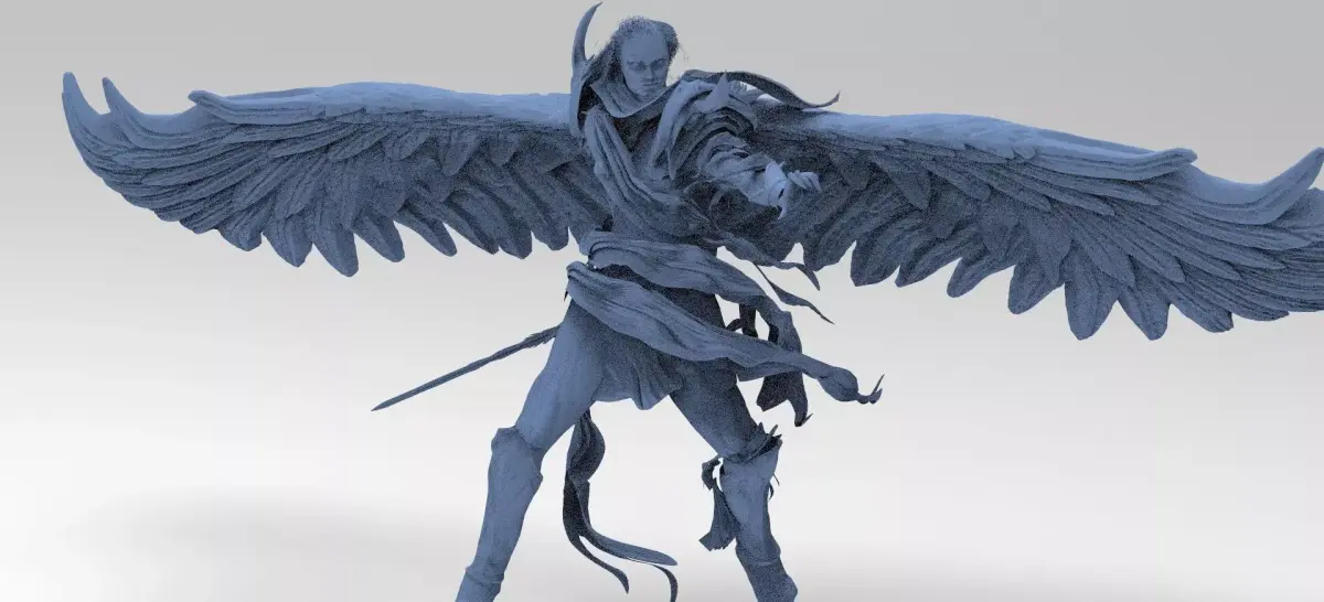 Angel warrior Stylized wide 3D model