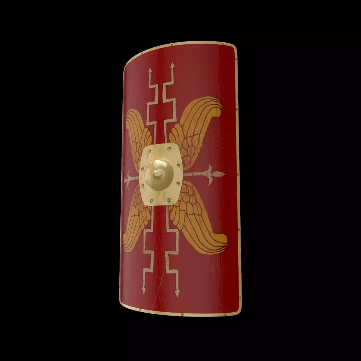 Roman shield  Low-poly 3D model
