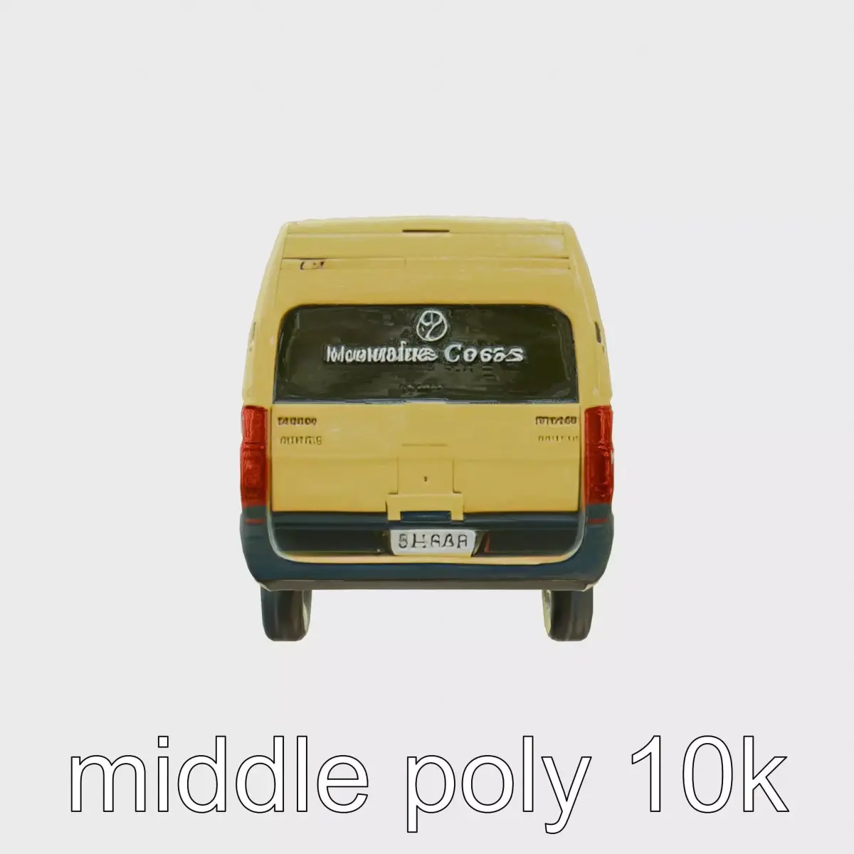 Yellow Ambulance Van with Rounded Hood and Blue-White Lights Low-poly 3D model