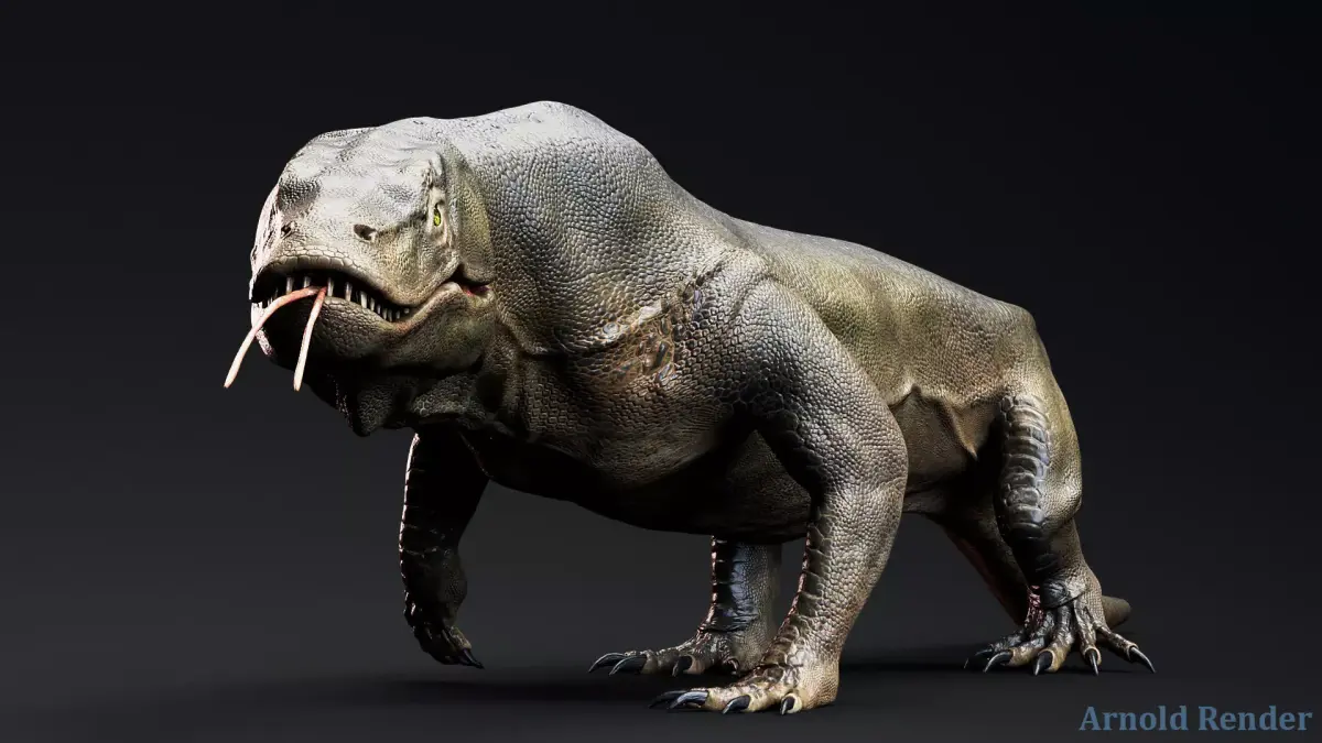 Creature -Reptile Megalania Unreal Engine Project Low-poly 3D model