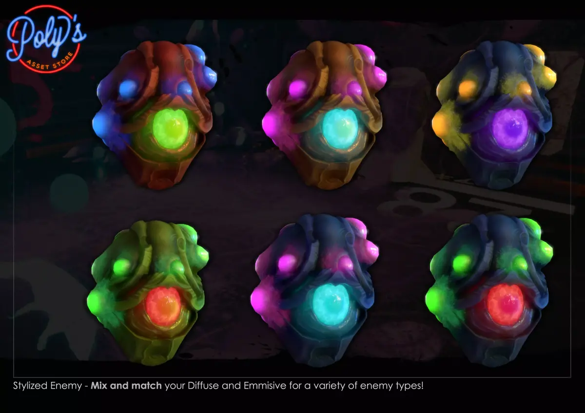 Stylized Alien Enemy Free low-poly 3D model