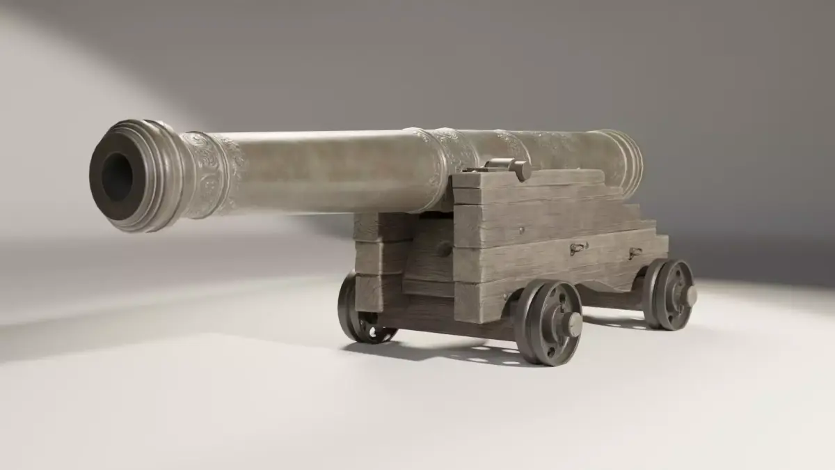 Medieval Cannon Low-poly 3D model