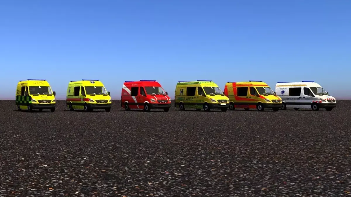 Mercedes-Benz Sprinter 311CDI Ambulance Vehicle 3D Model Pack