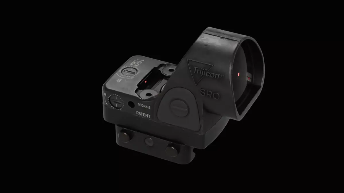 Trijicon SRO and 45 Degree Mount Low-poly 3D model