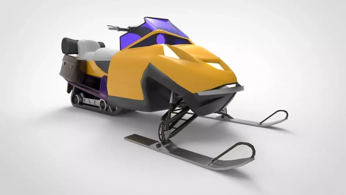 Snow Motorcycle Low-poly 3D model