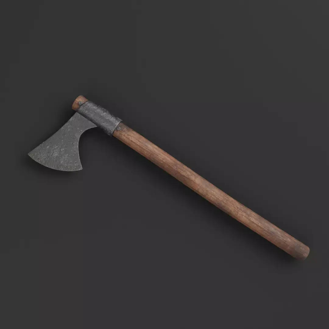 3D Medieval One Handed Axe Game Ready PBR Low-poly 3D model