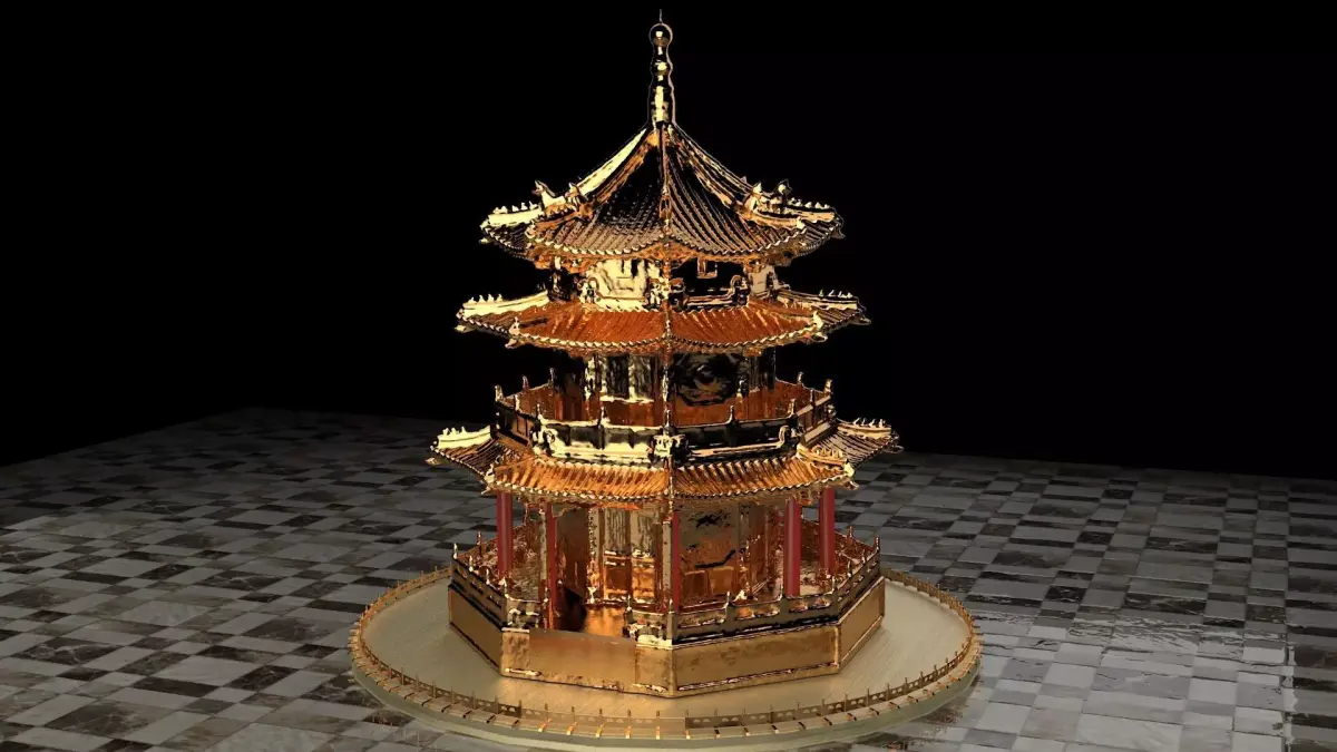 Chinese ancient tower 3D model buy
