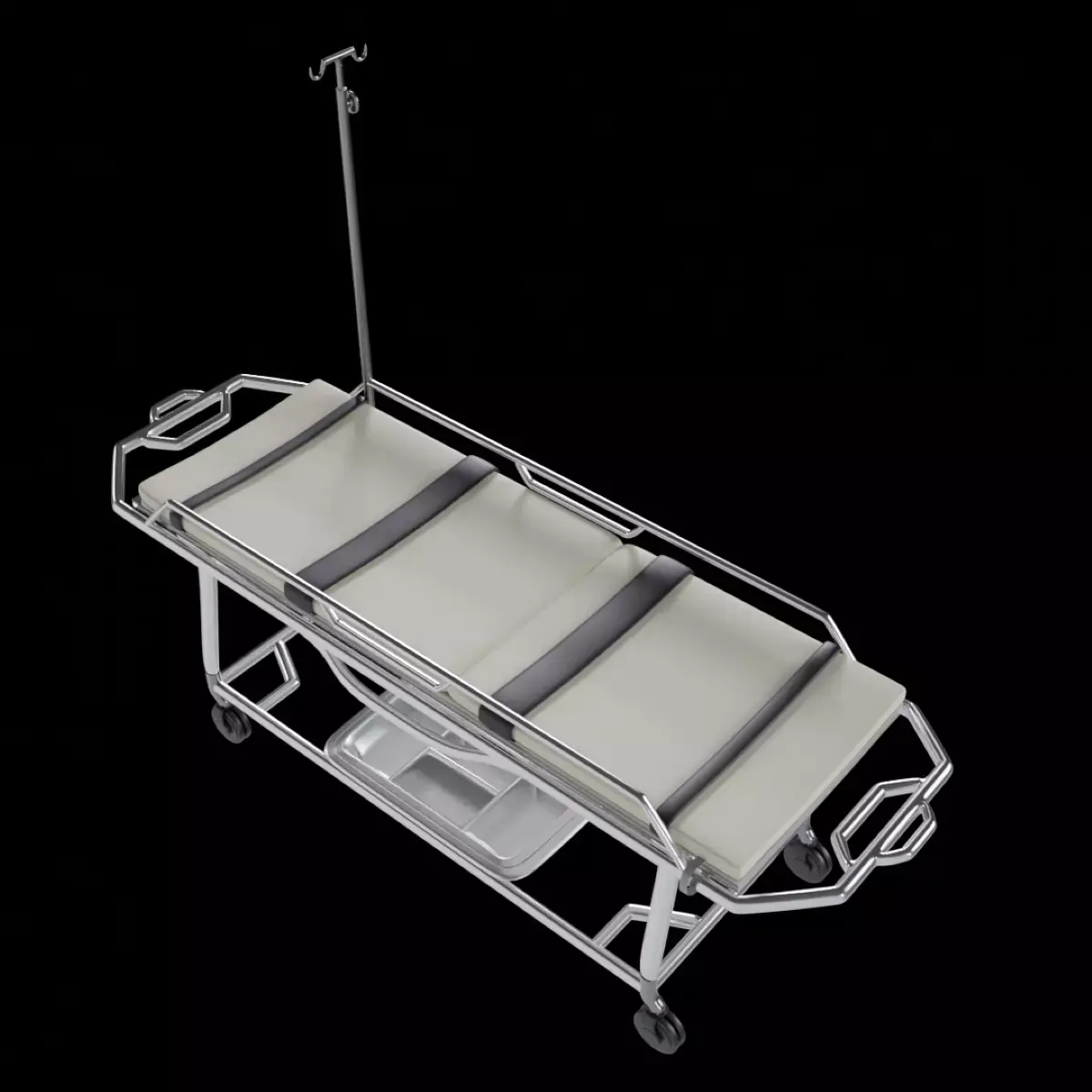 Hospital rolling stretcher 3D model