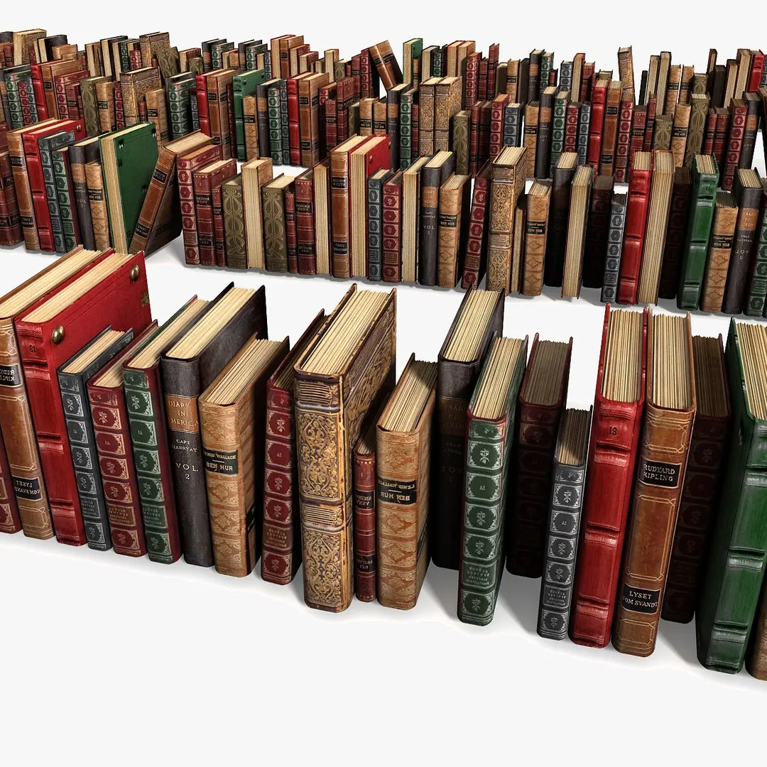 Old Luxurious Ancient Books Collection Set Vintage 3D model