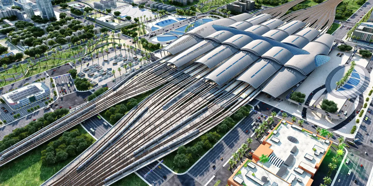 High-Speed Railway Station 3D model purchase