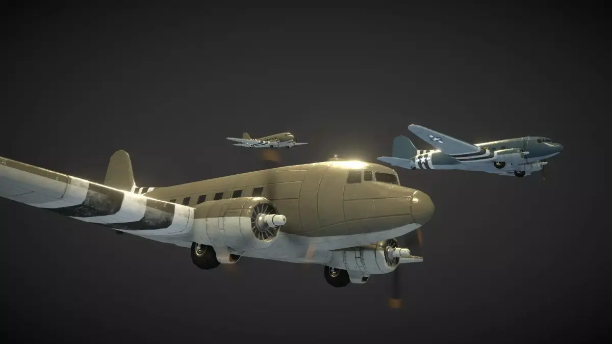 Douglas C-47 Skytrain Low-poly 3D model