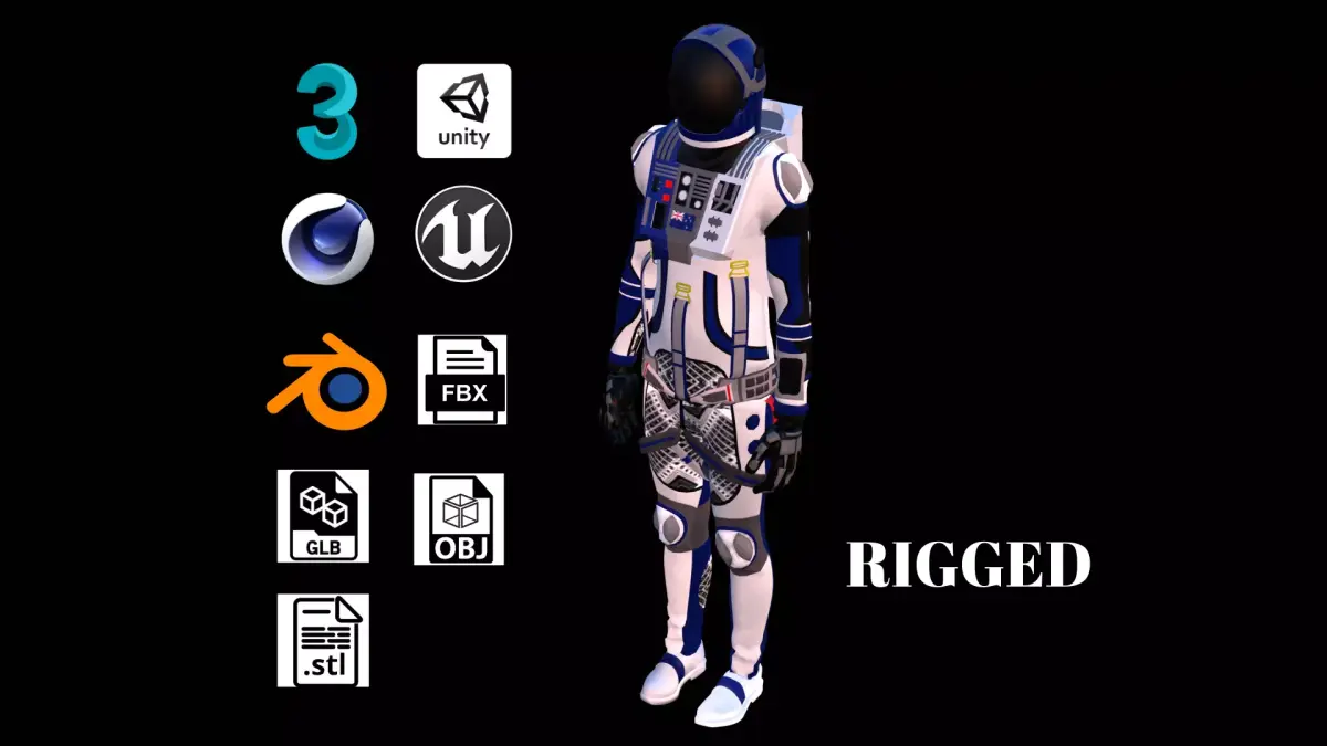 Astronaut Spacesuit New Zeland 3D model