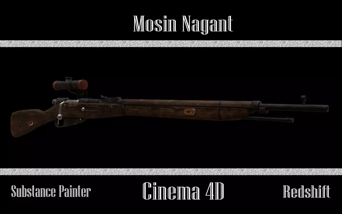 Sniper Rifle WW2 Mosin Nagant UPDATED Low-poly 3D model