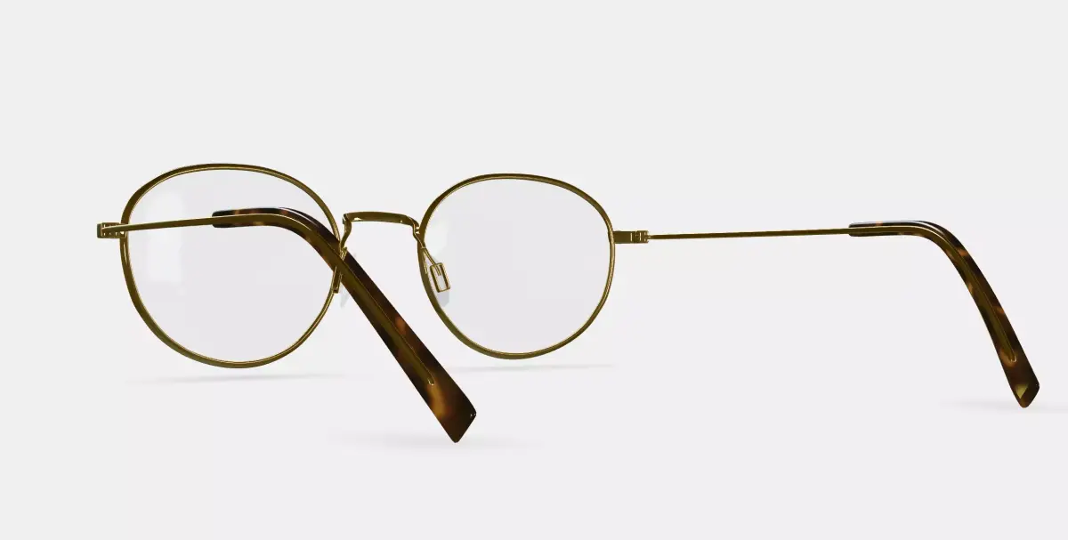 Rafael Eyeglasses in Polished Gold 3D model