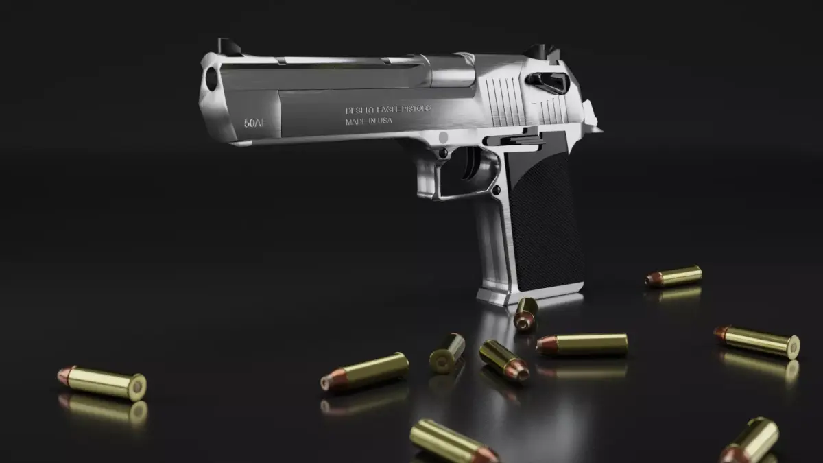 Desert Eagle PBR Model caliber 50 AE Low-poly 3D model