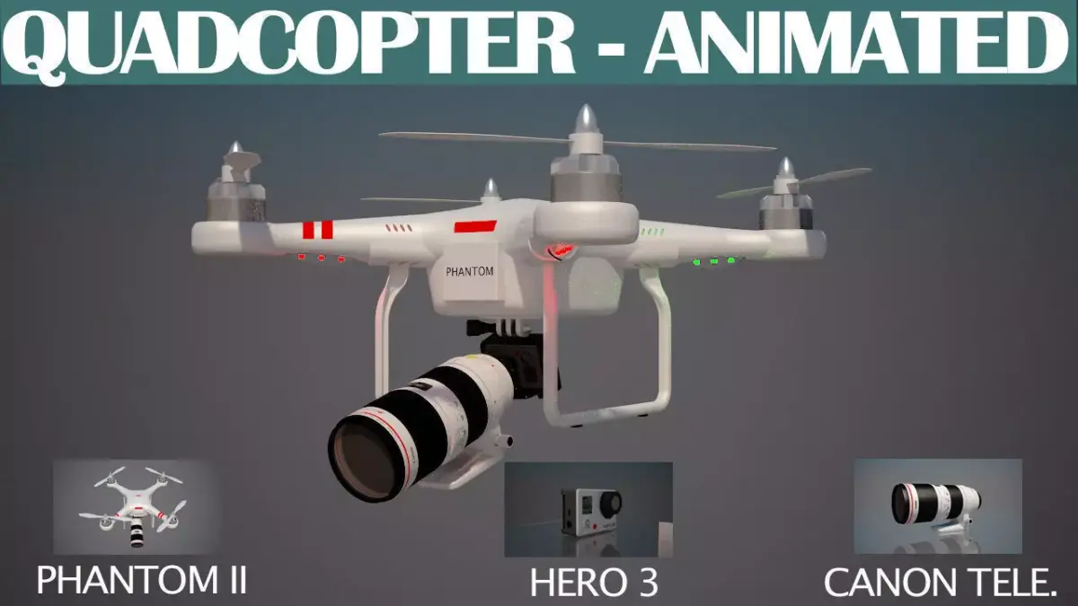Quadcopter Animated 3D model