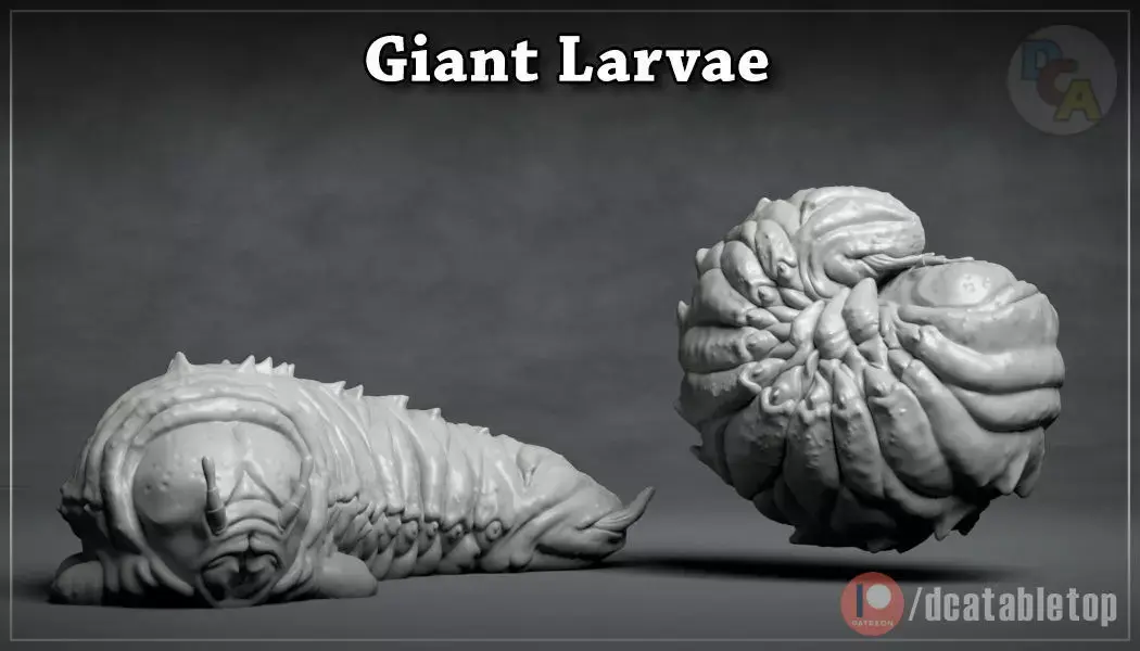 Giant Larvae - 3D Printable Character - 2 Poses 3D print model