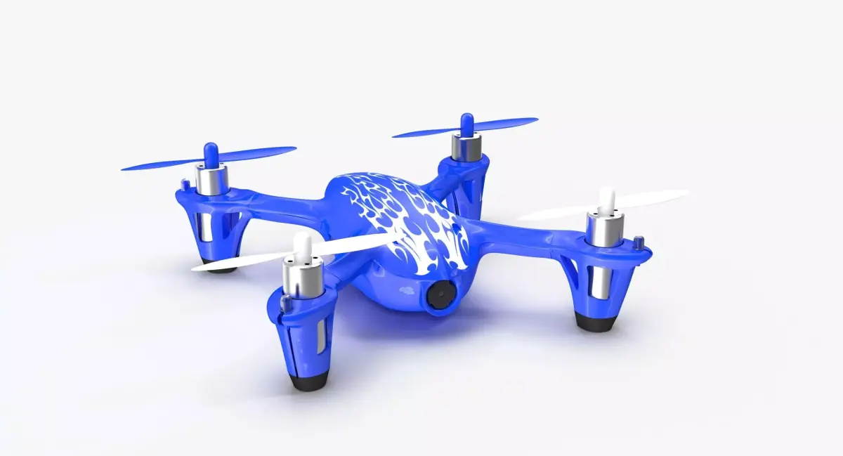 Hubsan X4 H107C Blue Low-poly 3D model