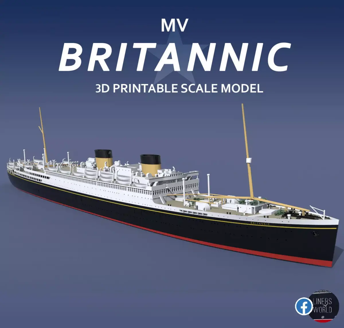 MV BRITANNIC 1930 last White Star liner in service  3D print model