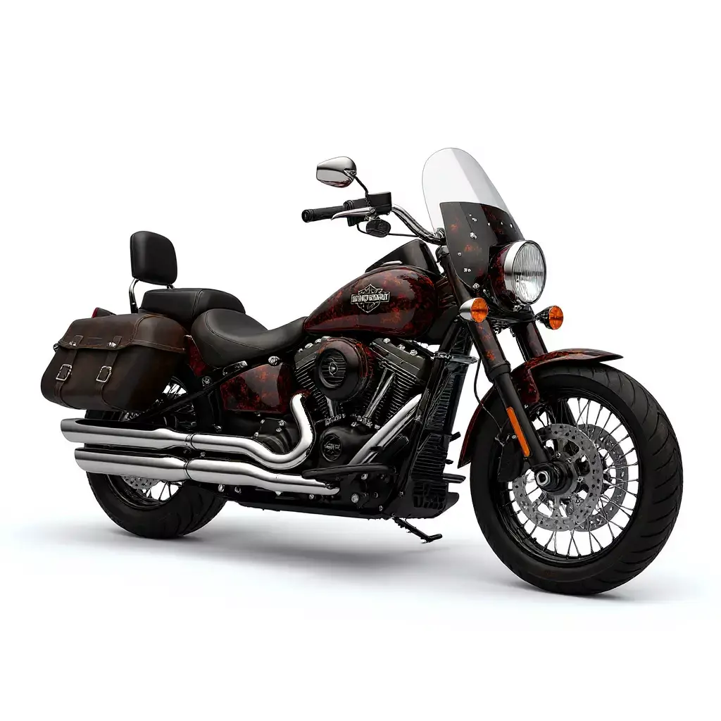 Classic American Style Cruiser Motorcycle Low-poly 3D model