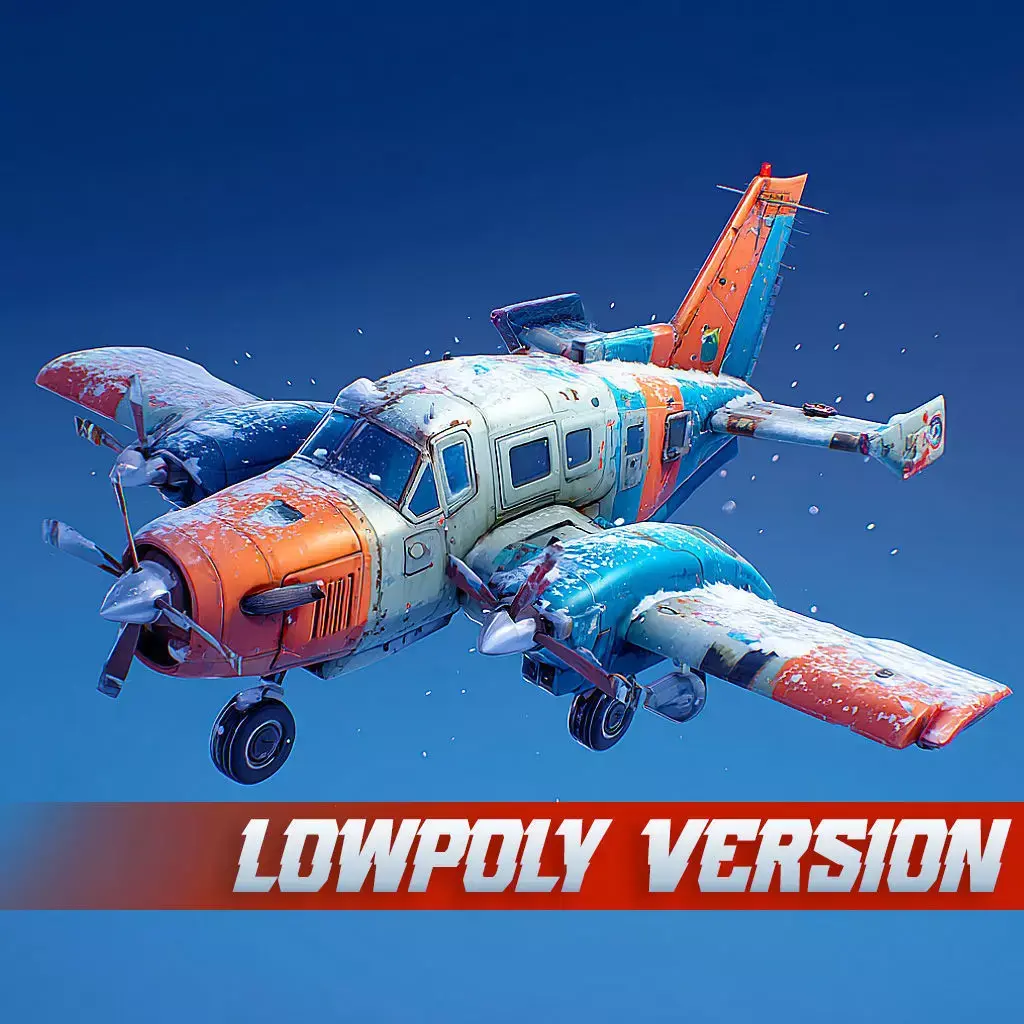 Free Stylized Frozen Lowpoly Airplane Free low-poly 3D model