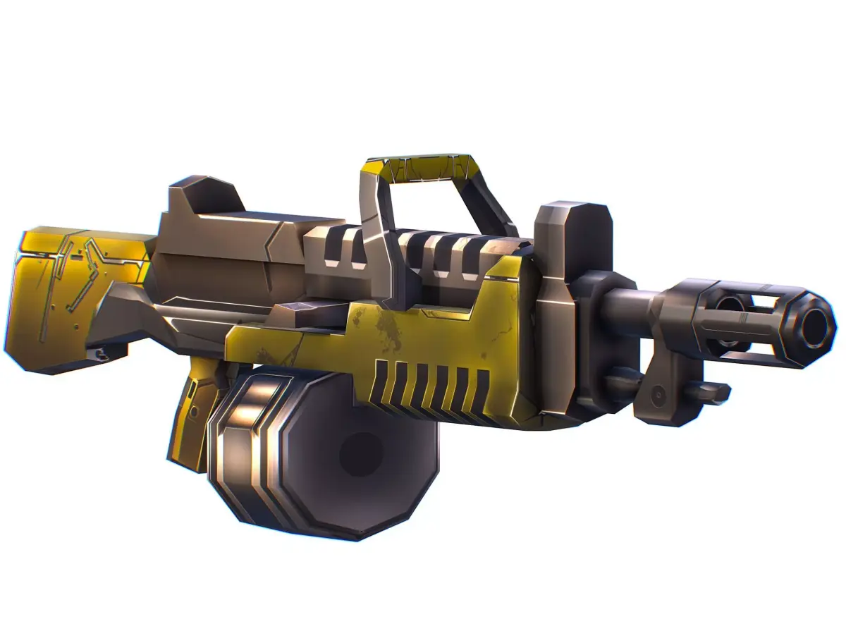 LowPoly Sci-Fi Assault Heavy Machine Gun Low-poly 3D model get