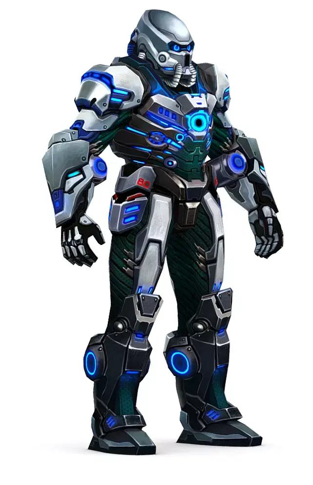 Low Poly Man Cyborg Trooper Soldier Low-poly 3D model