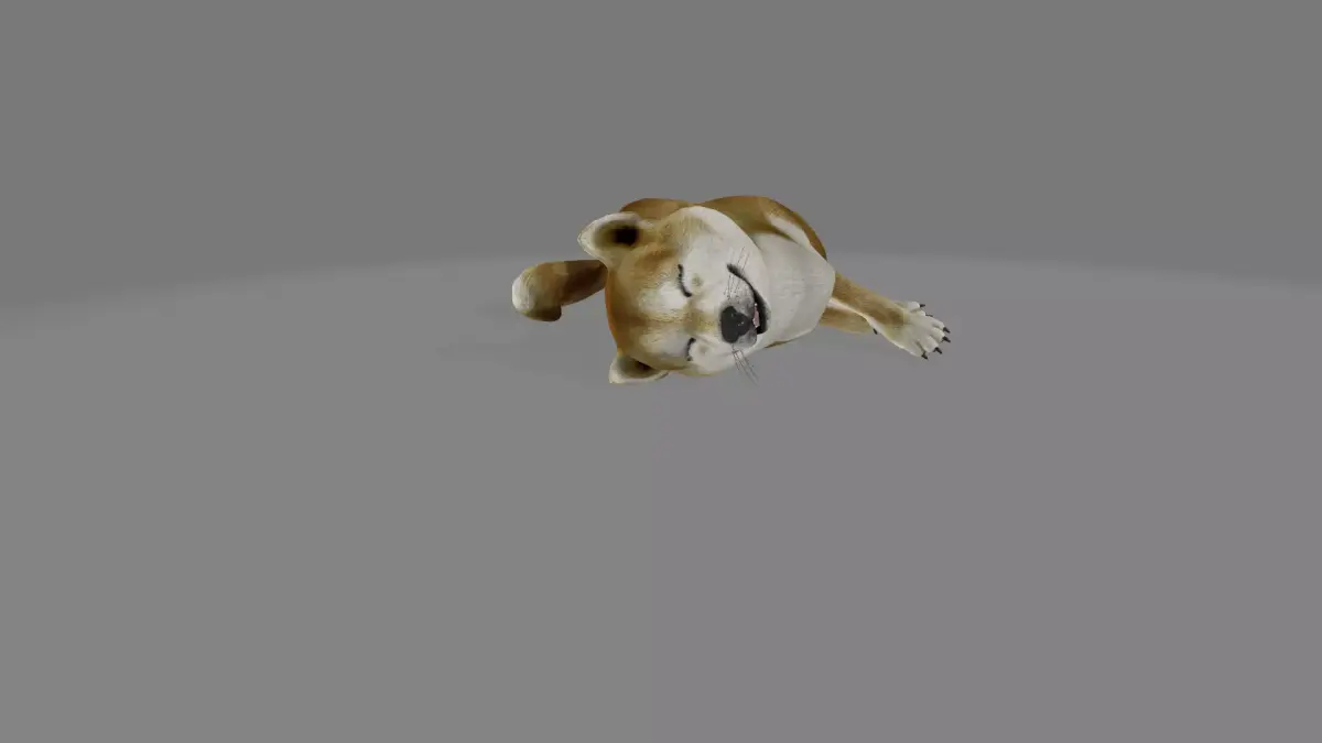 animated shiba inu dog Low-poly 3D model