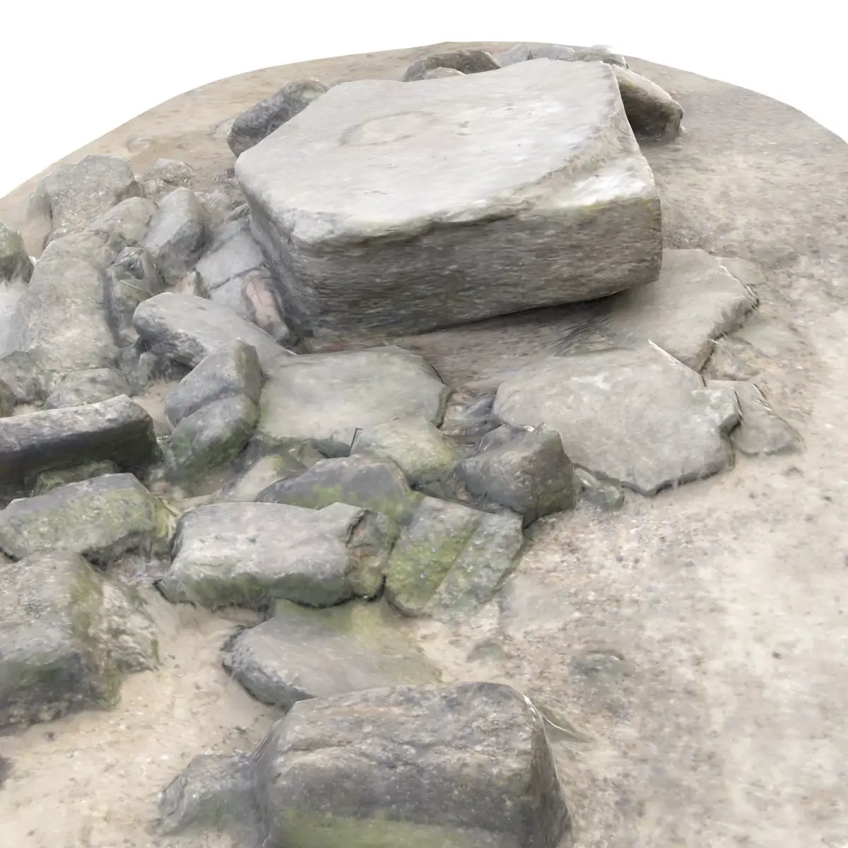 WW2 Destroyed Gun Casemate 2 in Low and High Poly Low-poly 3D model
