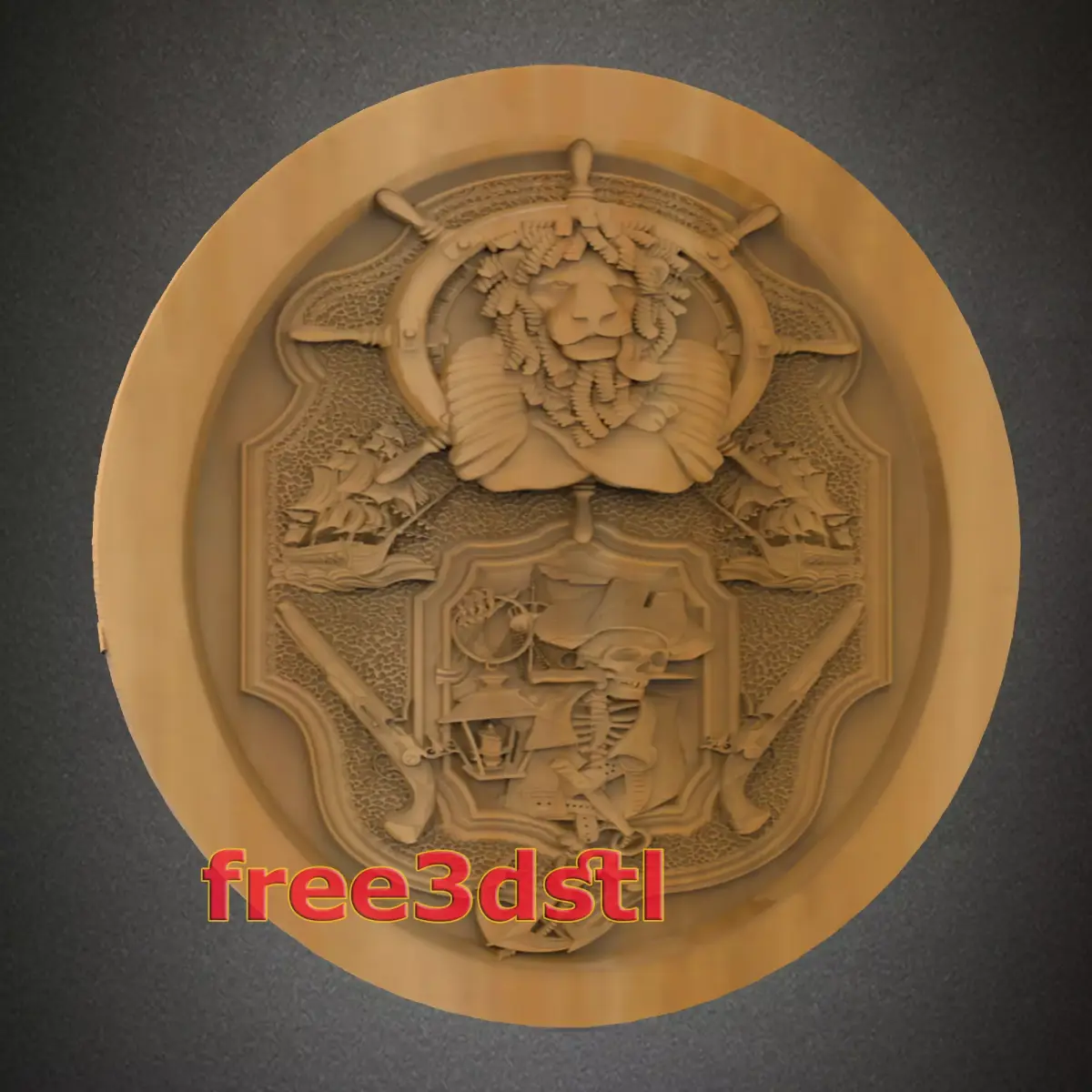 Sea Lion oval 3D STL Model for CNC Router Free 3D print model