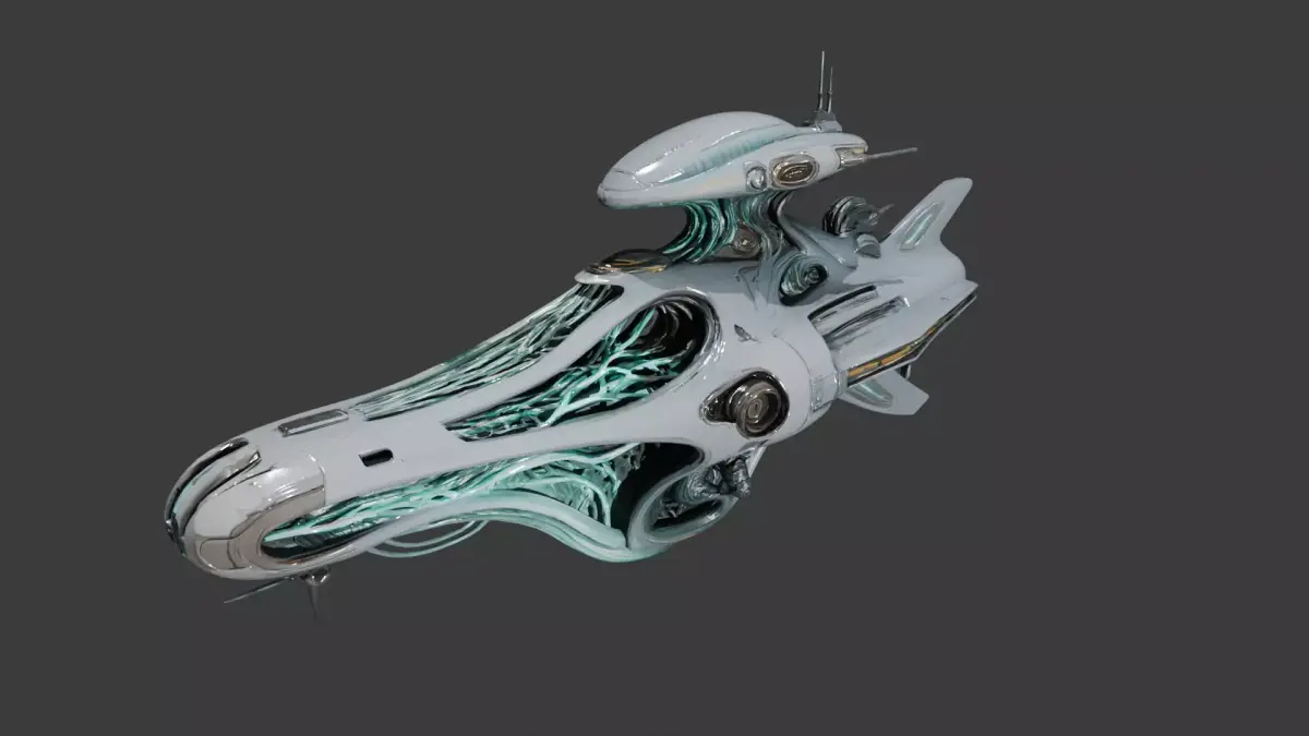 Alien Bio-Mechanical Spaceship Speeder 3D model