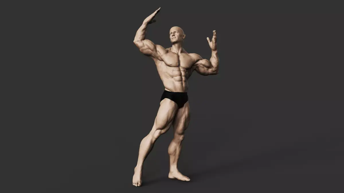Bodybuilder 3D print model 2