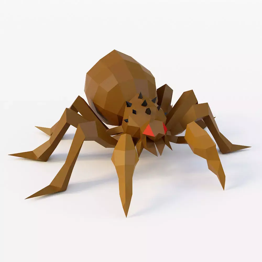 Spider low poly 3d model polygonal Low-poly 3D model purchase