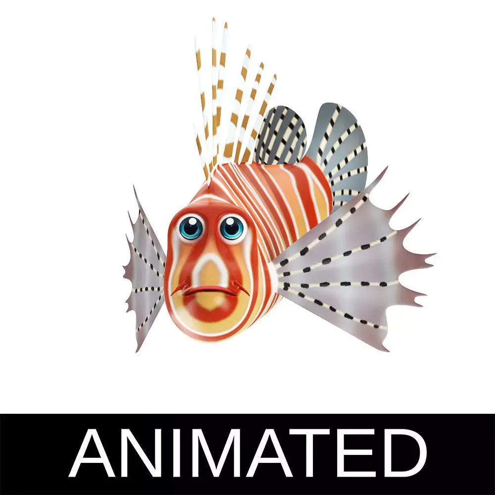 Lion Animated Fish Low-poly 3D model
